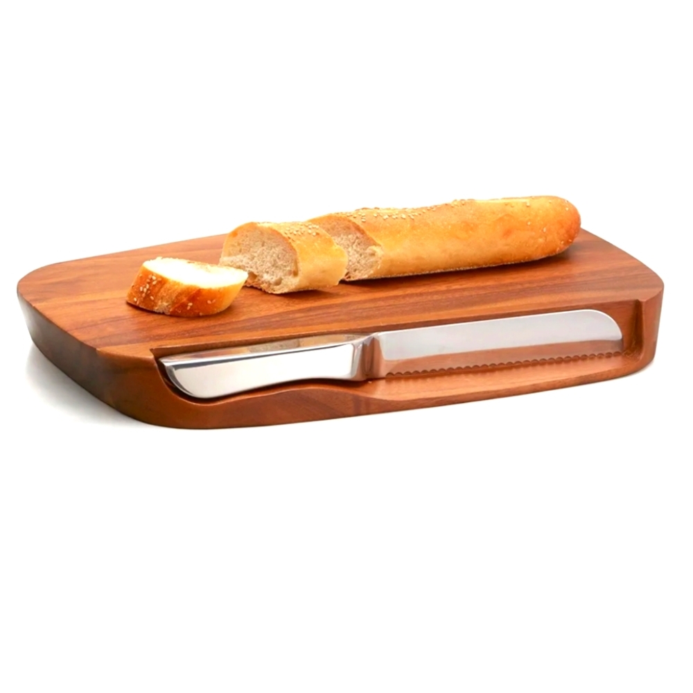 nambe Blend Bread Board with Knife